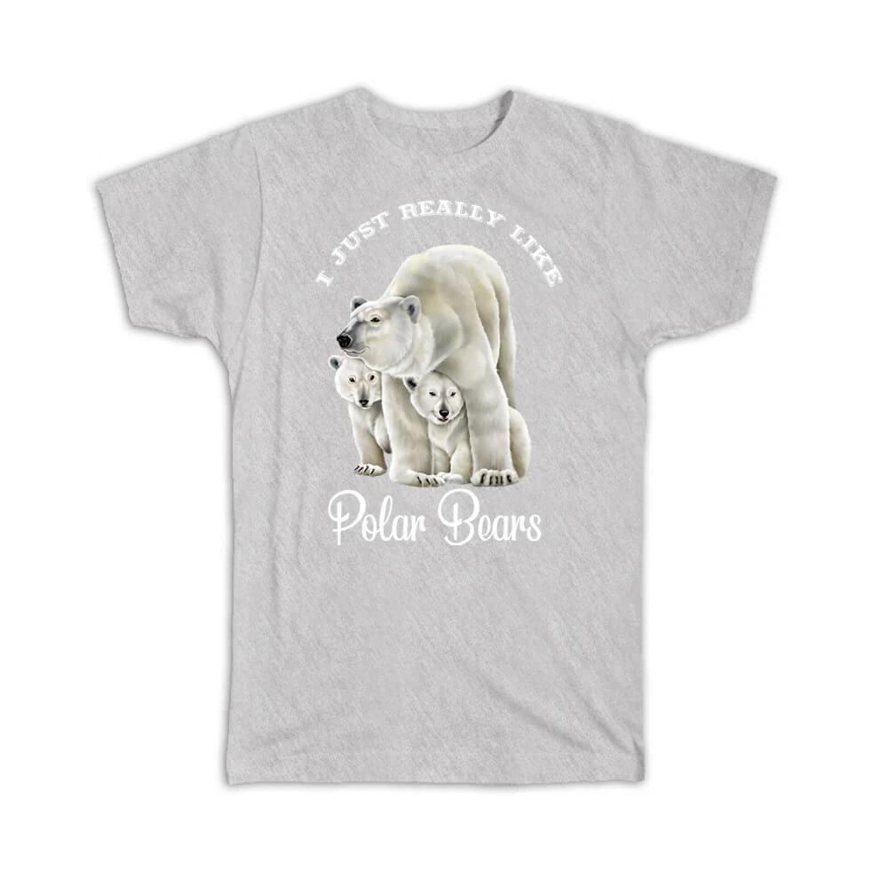 Gift T-Shirt : Sweet Polar Bears Family Drawing Cute For Nursery Baby Room Wild