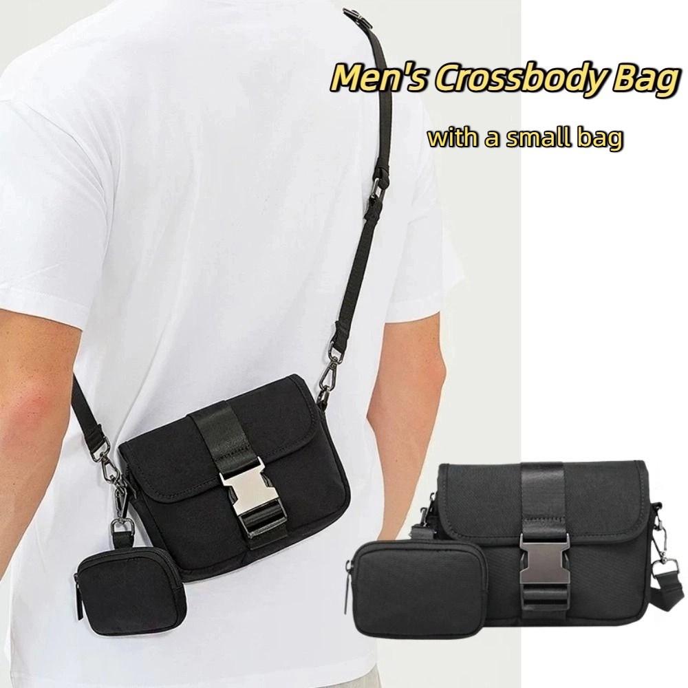 Oxford Cloth Men's Messenger Bag Black Outdoor Travel Pouch Simple Students Casual Pouch School