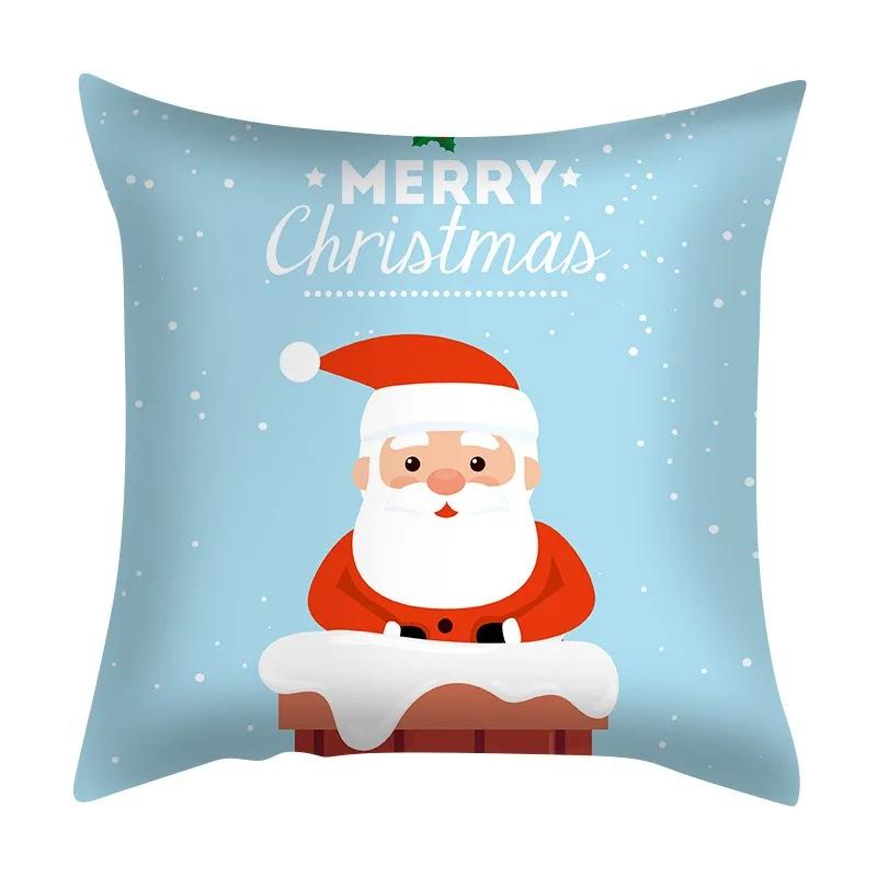Christmas Set Luxury Home Decor Santa Claus Pattern Fashion Pillow Office Seat Cushion Cover