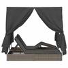 Double Sun Lounger Grey 205 x 129 x 200 cm Poly Rattan