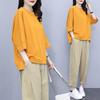 Women's 2021 Spring/Summer Hong Kong Style Casual Suit - Trendy, Youthful Top & Pants Set