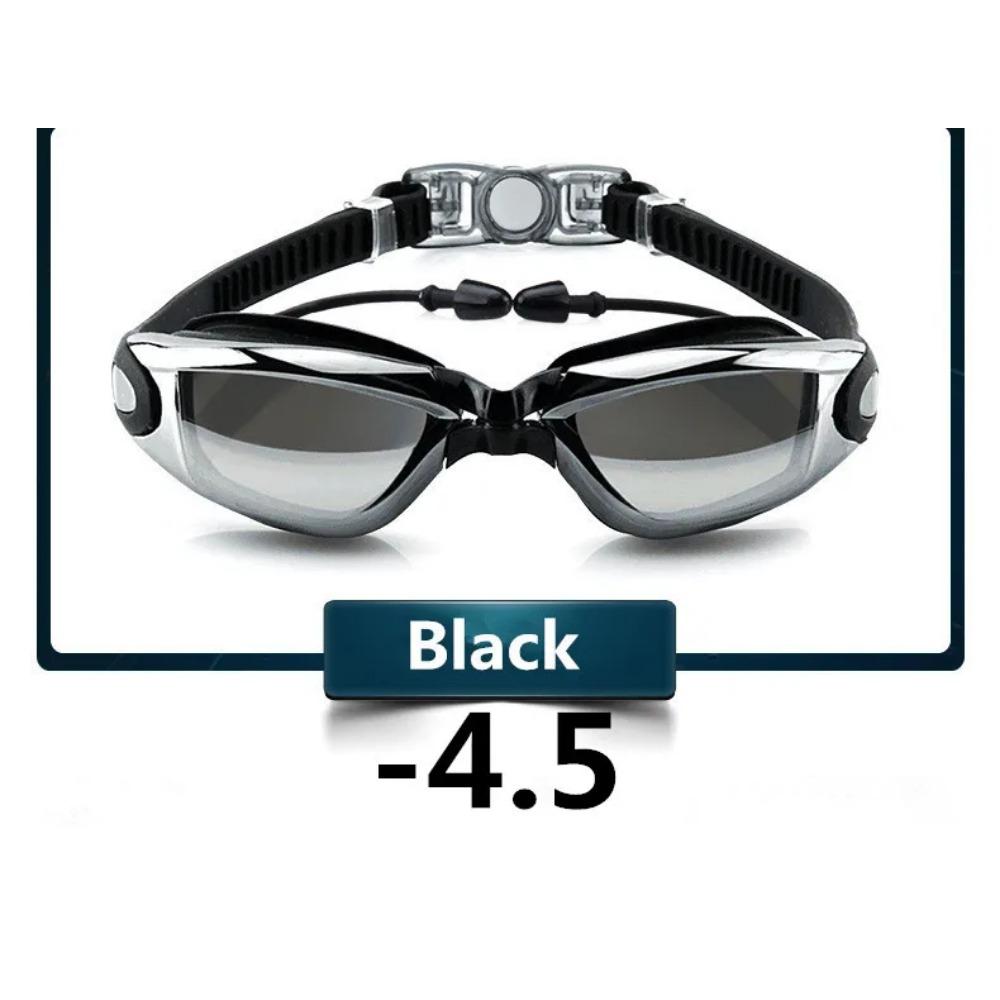 Anti Fog Professional Swimming Goggles Swimming Glasses Myopia with Earplugs Nose Clip Electroplate Waterproof Silicone Swim