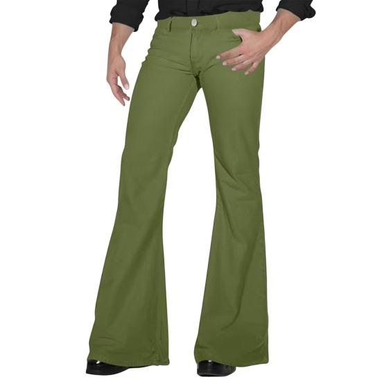 Мужские расклешенные брюки с 4 карманами, средней посадки, однотонные, на пуговице и молнии, длинные