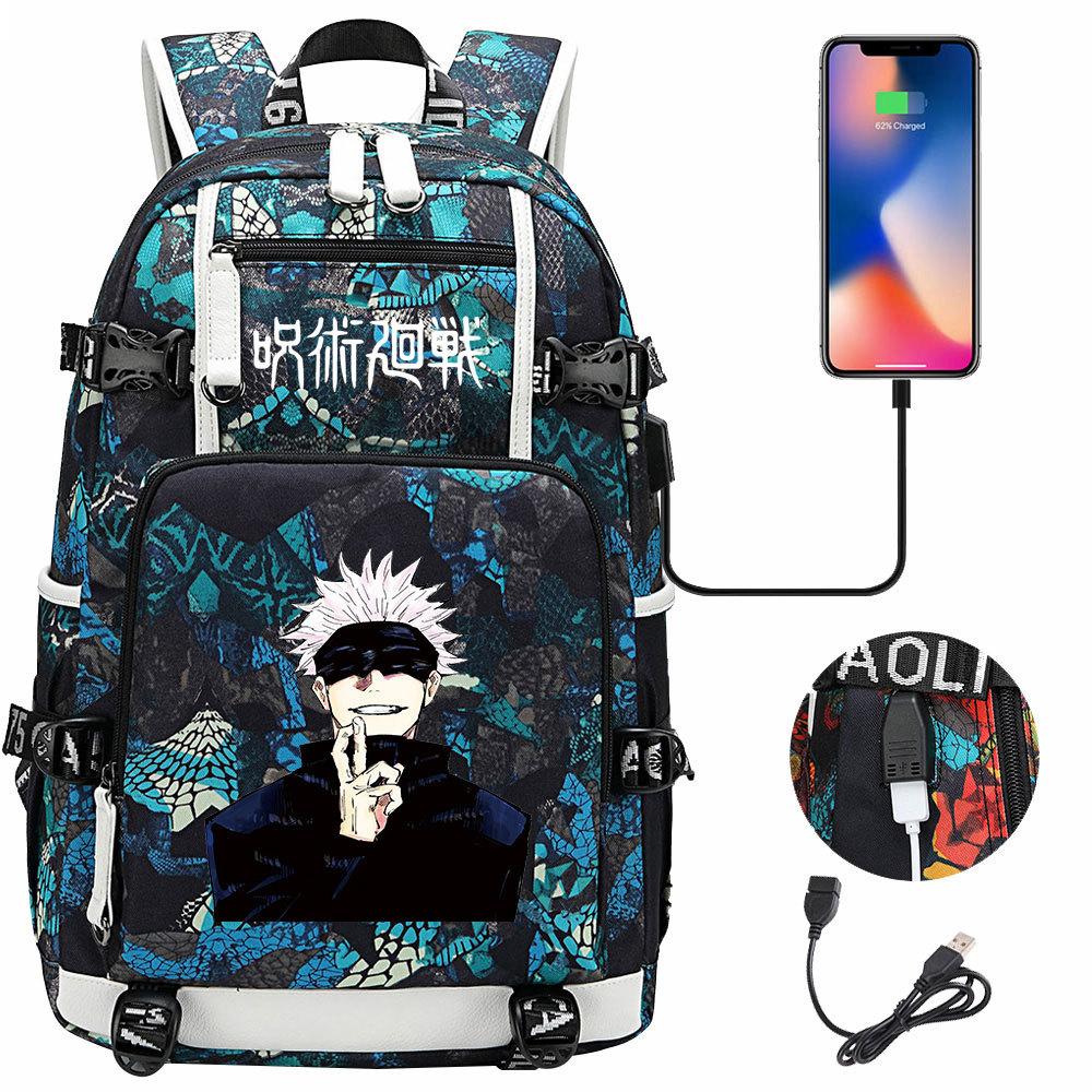 Рюкзак с USB-наушниками с принтом Jujutsu Kaisen