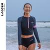 LAGCEN Womens 7/8 Sleeve Rash Guard Set With High-Waisted Bottoms Diving Swimming Surfing Water Sports Summer UV Protection