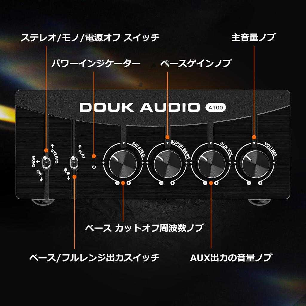 Douk Audio Nobdound A100 HIFI Power Amplifier with PFFB TPA3255 Class D Compact Operational Amplifier Switchable Patented Cooling Method Stereo Mode