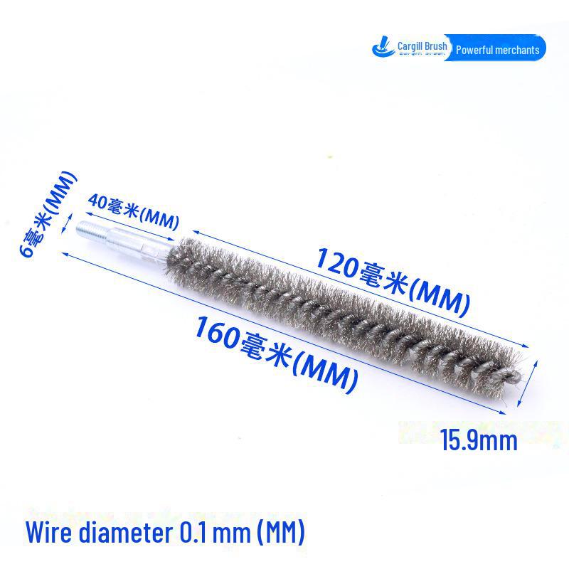 Щетка для труб из нержавеющей стали M6 для глубокой очистки отверстий и удаления ржавчины, сталь 304