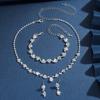 Женский набор сережек, колье и браслета для выпускного вечера Элегантный хрустальный свадебный комплект Бижутерия для подружек невесты