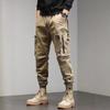 Осенние новые повседневные брюки с большим карманом, мужские модные брендовые уличные свободные эластичные брюки