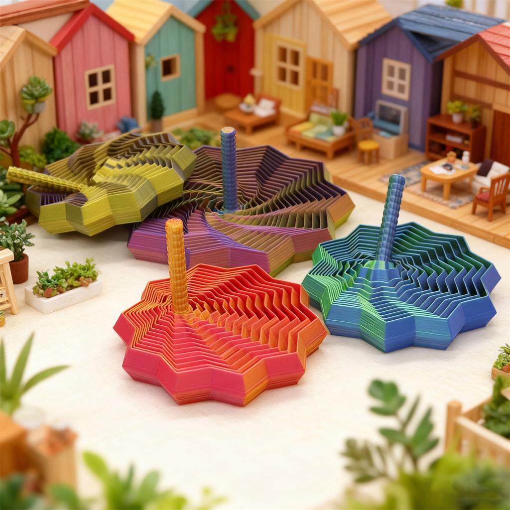 3D-печатная декомпрессионная звезда оптическая иллюзия складная детская развивающая игрушка многоугольная морковная башня спираль 3D настольное украшение