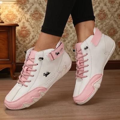 Весенне-осенние женские лоферы ручной работы из кожи, британские ботинки средней высоты, противоскользящая удобная повседневная обувь для женщин