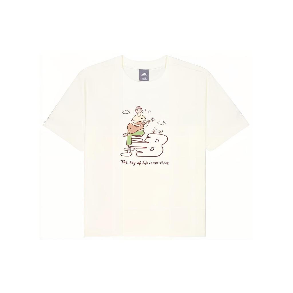 New Balance x PK Attractive Lifestyle Drop Shoulder Sleeve T Shirt Women's White NEE26092-IV