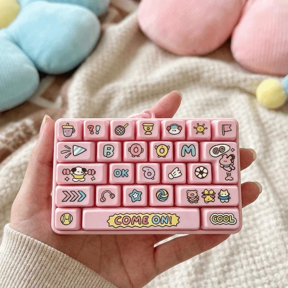 Cartoon Keycap Clicker Cute Fidget Keychain Mini Keychain Decompression Button Toy Small Gift