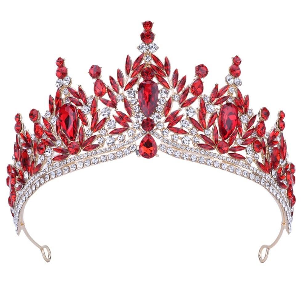 Vintage Rhinestone Queen Princess Crown Baroque Sparkling Bridal Tiaras Water Drop Crystal Headband Hair Jewelry Accessories