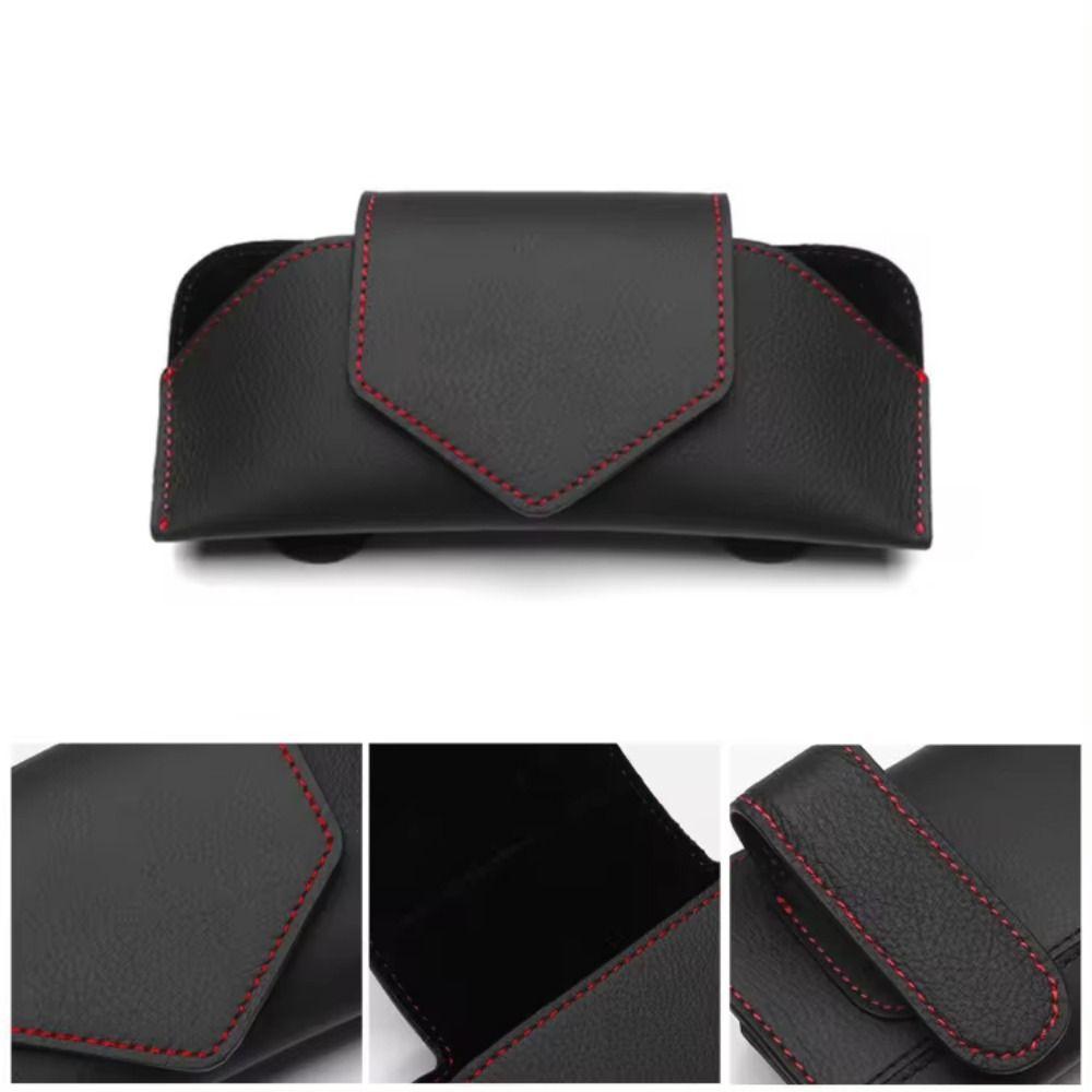 PU Leather Auto Eyeglasses Storage Case Auto Sun Visor Glasses Holder  for Car Sun Visor