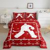 Erosebridal Hockey Motivational Comforter Set Twin,Ice Hockey Ball Games Bedding Set for Boys Man Boyfriend,Winter Sports Gaming Bedding Com