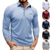 Autumn And Winter Men's New Casual Long Sleeved Contrasting Polo Shirt Shirt