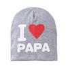 Весенне-осенняя двойная теплая шапка для новорожденных, шапочка «Я люблю папу и маму», вязаная крючком шапка с принтом для маленьких девочек и мальчиков, шапки, шапки
