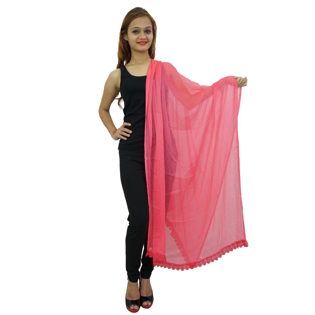 Женские шарфы из шифоновой смеси Dupatta Chunni, индийские шарфы с длинными кисточками