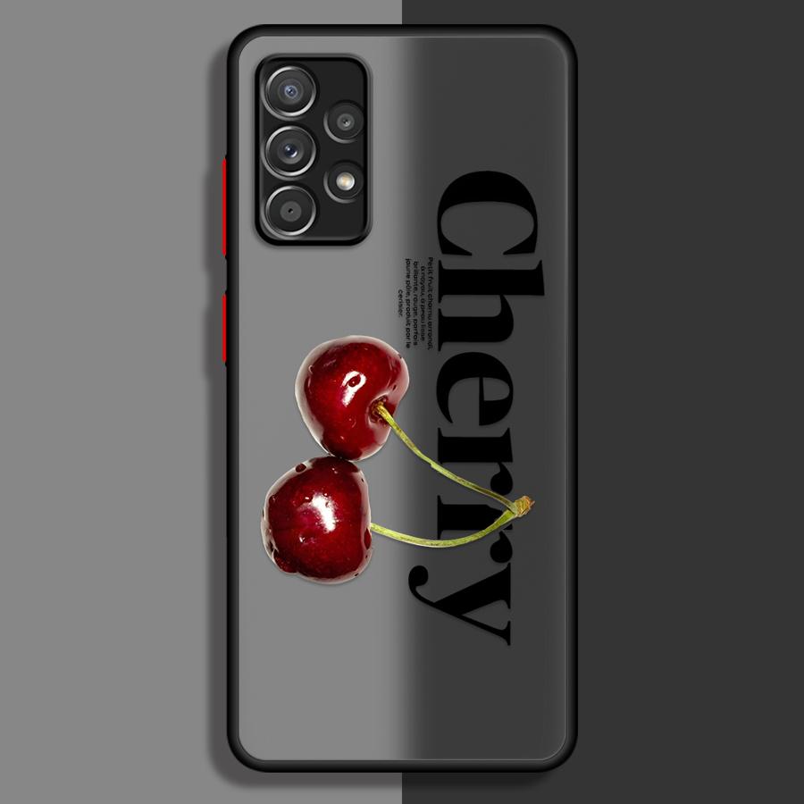 Чехол для телефона для Samsung Galaxy A52S A72 A73 A33 A17 A52 A56 A55 A34 A36 A35 A53 A54 A14 A23 A16 A15 Вишня Клубника