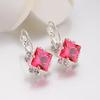 Fashion Women Shiny Rhinestone Leverback Earrings Wedding Engagement Jewelry