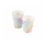 Gobelets en carton - EDEN - Rayures pastel - Lot de 6 - 25 cl - Multicolore