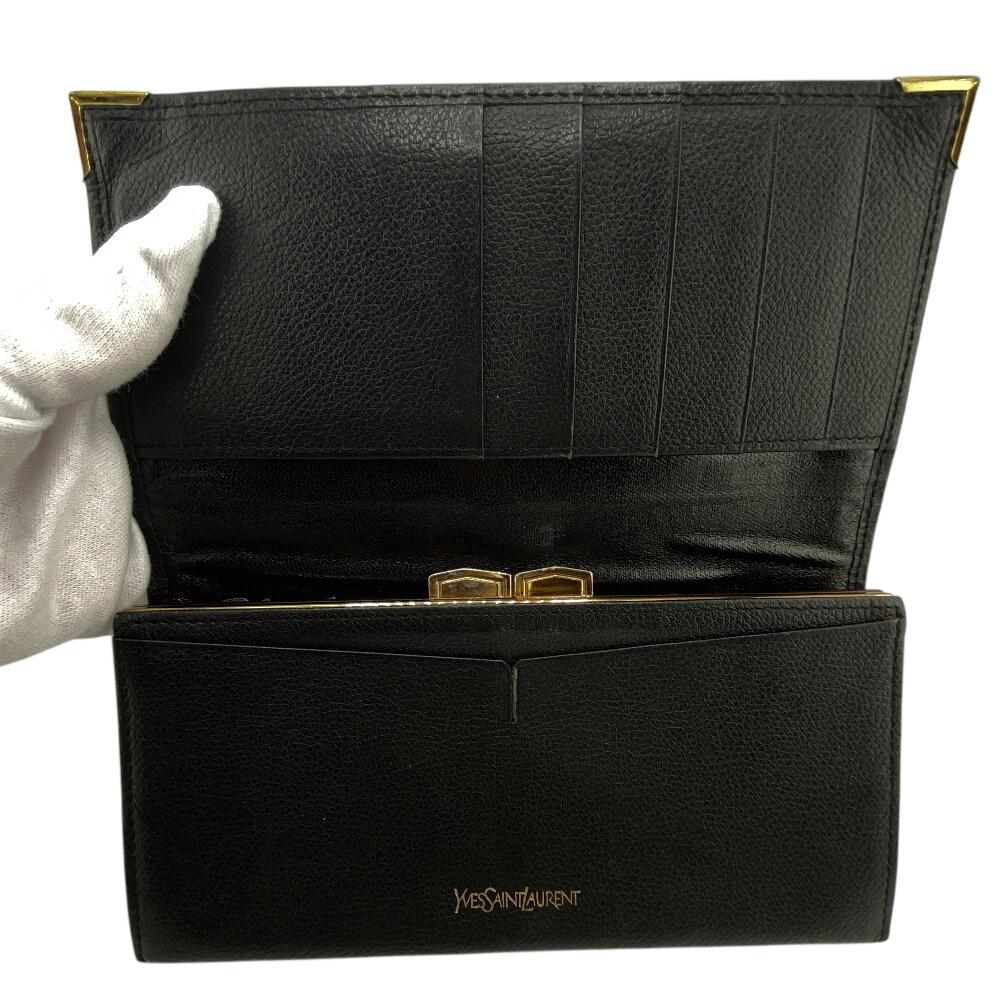 Yves Saint Laurent Кошелек-кошелек с логотипом YSL из кожи черный кожаный мужской Б/У
