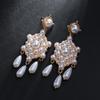 Барочный темперамент роскошные хрустальные жемчужные серьги личность преувеличенные большие снежинки женские серьги-гвоздики ретро ушные украшения