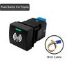 12V Green White LED Backlit Push Button Switch Power Horn Fixed Momentary Type For Toyota Prado 150 Series Corola Camry RAV4