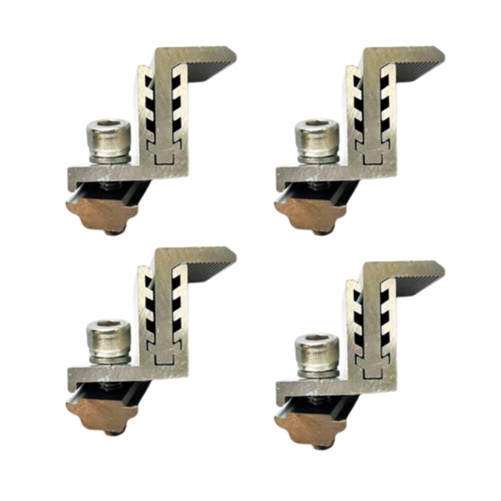 4Pcs Adjustable Solar Panel Mounting Z Brackets Solar Rail End Clamps  Solar System Accessories