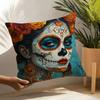 Festival Day of the Dead Art  Pillow Case Linen Cushion Covers For Decorative Sofa Home Pillows Case Car Chair Pillows Cases