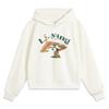 Li Ning Sports Lifestyle Series Letter Print Hooded Pullover Long Sleeve Hooded Hoody Hoody Long Sleeve Womens Hoody Off-White AWDV388-1