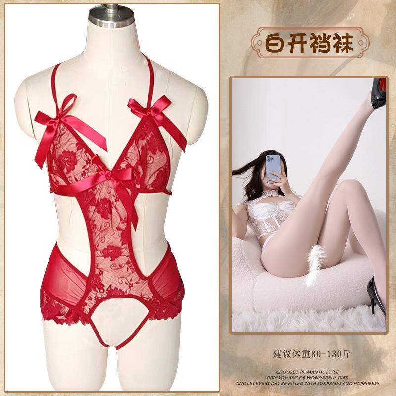 Sex underwear pure desire purple lace onesie sexy open crotch free temptation sex uniform