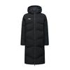 Knee-Length Warm Side-Slit Hooded Cotton Jacket Unisex Outerwear Black AFMU037-3