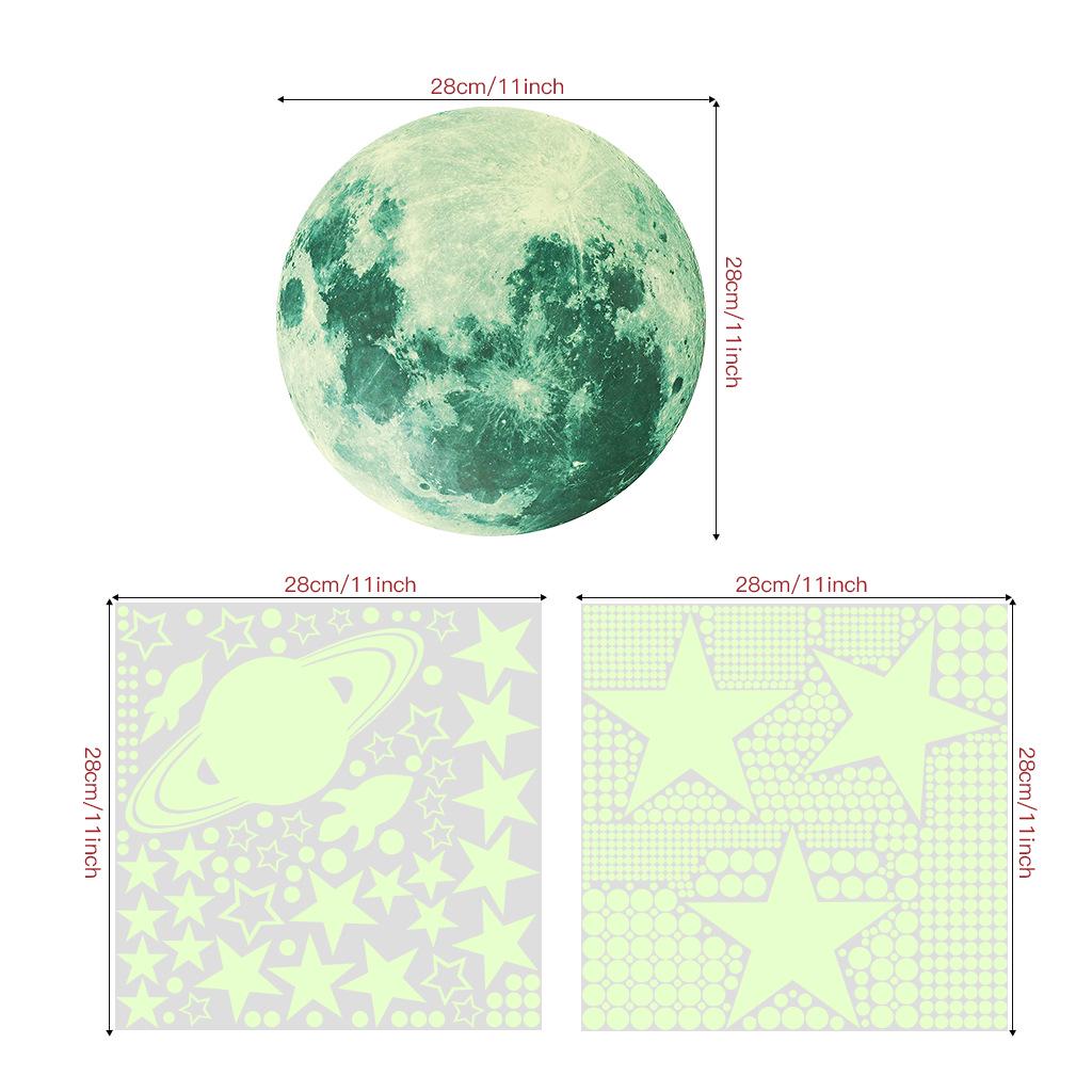 333 Glow-in-the-Dark Star and Moon Wall Stickers for Kids' Bedroom - Self-Adhesive Decor