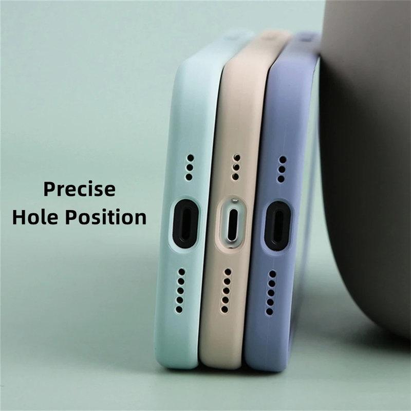 Жидкий силиконовый чехол для iPhone 11, 12, 13, 14 Pro Max XR Xs X 7, 8 Plus, противоударный силиконовый чехол с подкладкой из микрофибры