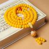 Weathered Yellow Bodhi Seed Bracelet & Pendant with Lotus Jewelry and 108 Beads