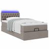 Ottoman Bed with Mattress & LEDs Taupe 80x200 cm Fabric
