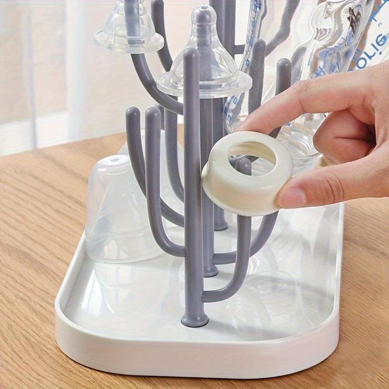 1pc Baby Bottle Drying Rack Tree-shaped Dust-proof Milk Bottle Holder Plastic Cup Drying Dispenser Nipple Storage Rack