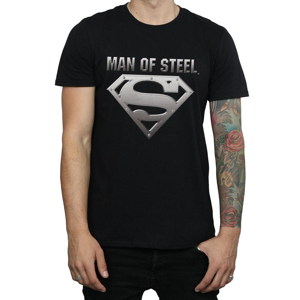 DC Comics Mens Superman Man Of Steel Shield T-Shirt