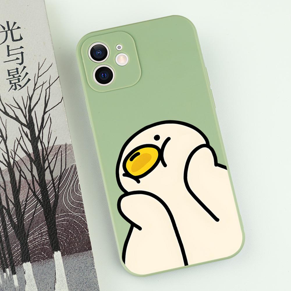 Милый Мультяшный Утенок Чехол для Телефона Для iPhone 16 15 14 13 12 11 Pro Max Mini X XS XR 7 8 Plus SE Ударопрочный Силиконовый Мягкий Чехол Fundas