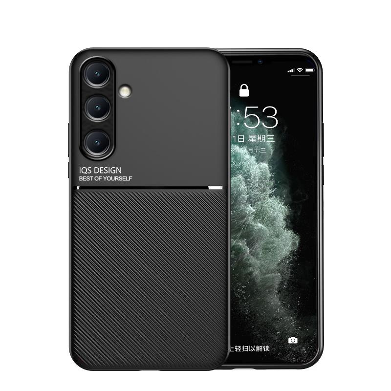 Роскошный противоударный TPU силиконовый чехол для Samsung Galaxy A16 A26 A36 A56 5G кожаный защитный чехол для автомобиля магнитный держатель задняя крышка