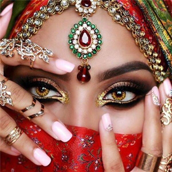 Полный круглый дрель мусульманский 5D DIY Алмазная картина «Женщина в маске» Вышивка крестиком 3D Домашний декор