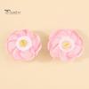 1 пара сережек-гвоздиков с розами, элегантный дизайн с цветком камелии, однотонные женские летние элегантные серьги, удобные антиаллергенные украшения для вечеринок
