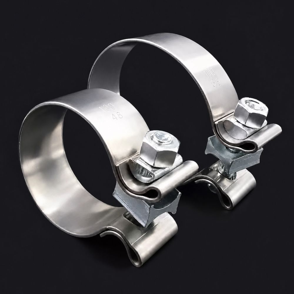 40-76mm Pipe Connection Hoop Stainless Steel Steel Pipe Clamp Strong Exhaust Pipe Clamp