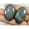 40-43MM Верхний Серебряный Обсидиан Овальный Камень 2 Шт. Кабошон Россыпью Драгоценный Камень 105Cts. СК-4117
