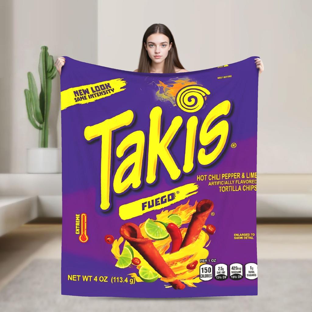Takis Chili Chips Blanket Super Warm Print Plush Throw Blanket For Living Room Picnic Flannel Bedspread Bed Cover