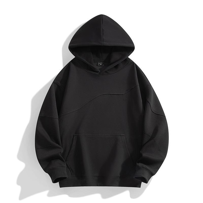 Мужская модная толстовка с капюшоном: Деконструированный дизайн, Стиль High Street, Прострочка для весны/осени.