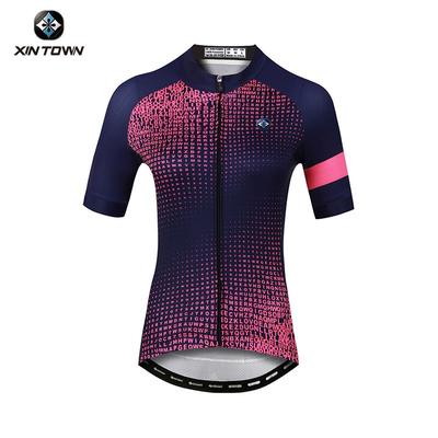 Womens Cycling Jersey Short Sleeve Quick-Dry Breathable Mountain Road Bike Top Sportswear