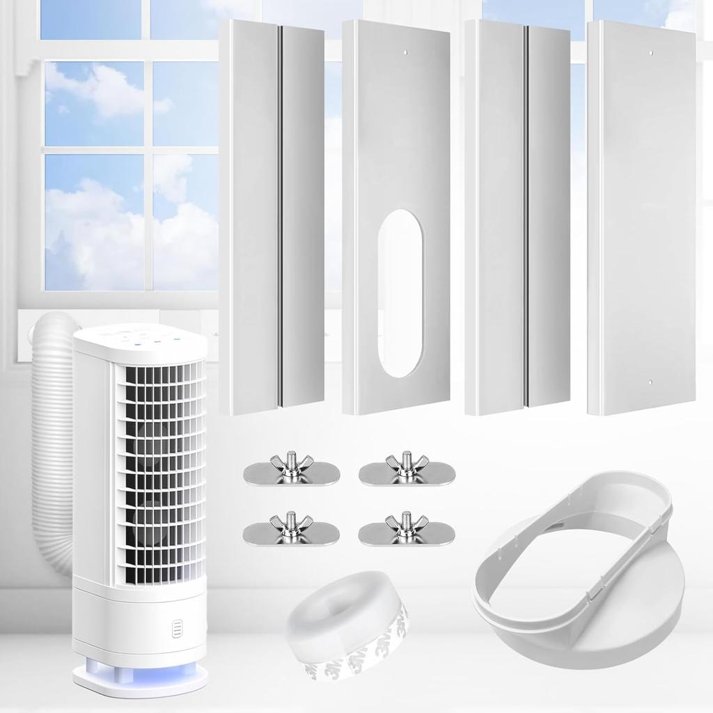 Улучшенный портативный комплект для оконного вентиляционного отверстия кондиционера, комплект уплотнения для окон кондиционера, регулируемый по длине от 17" до 60" для раздвижных окон